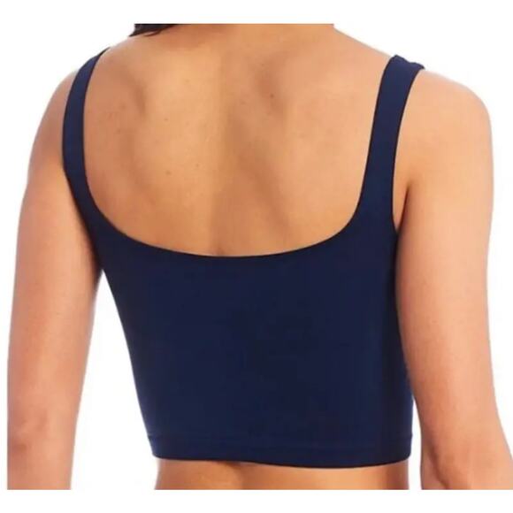 NWT Free People Intimately Womens Scoop Neck Navy Blue Stretch Crop Top XS/S - Picture 2 of 14
